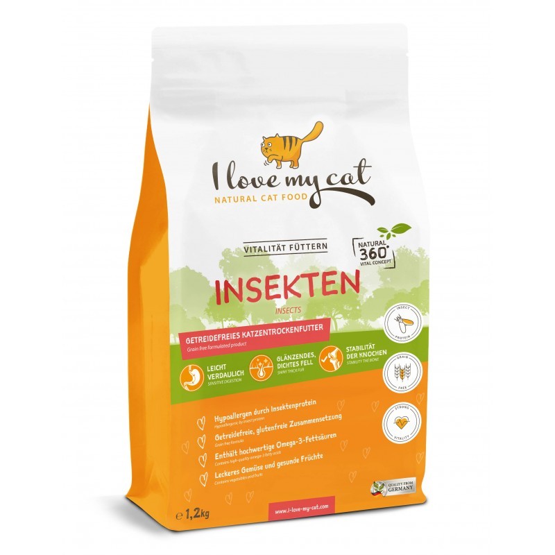 I love my cat getreidefreies Trockenfutter mit Insekten